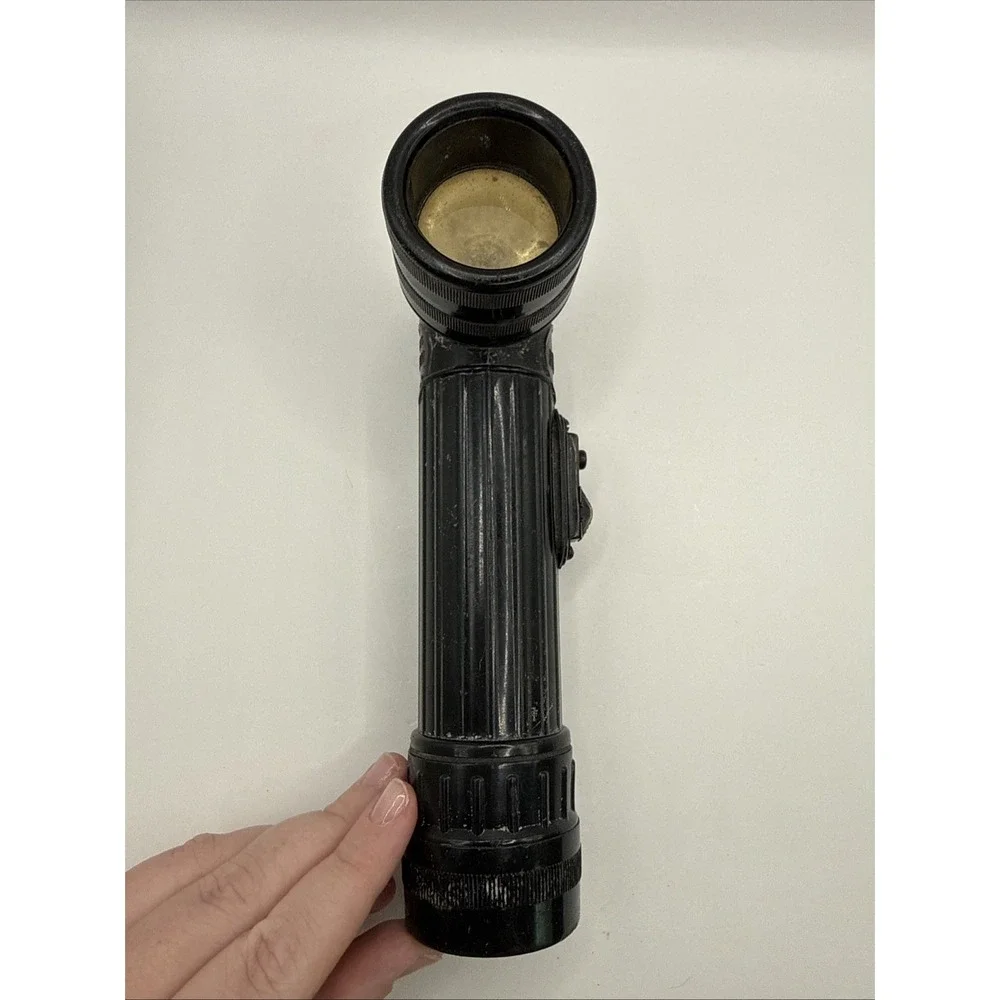 Vintage US Army MX-991U Fulton Flashlight with Filters UNTESTED Black